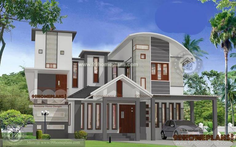 Kerala House Plans With Cost - Home Plan Elevation - Two Story - 4 BHK