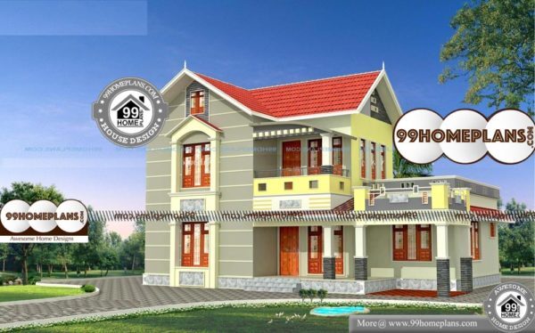 Scandinavian Home Design with Double Story House Plan 3D ...