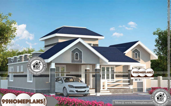 Small 2 Story House Floor Plans with 3 BHK Modern Simple Home Design