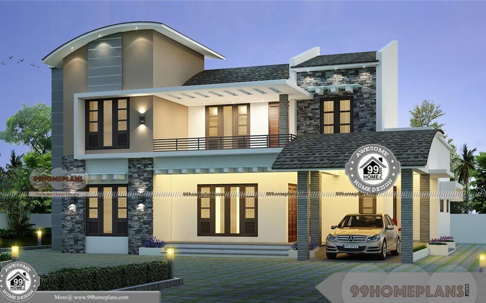 corner lot house design with two floor european style home porches