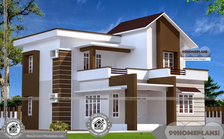 4 Bedroom Double Storey House Plans with Cute Contemporary Designs