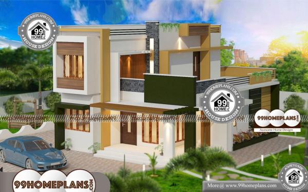 Beautiful Home Plans With Photos | 2 Story Flat Pattern House Designs