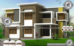 Contemporary Flat Roof House Plans with Two Story Modern Collections