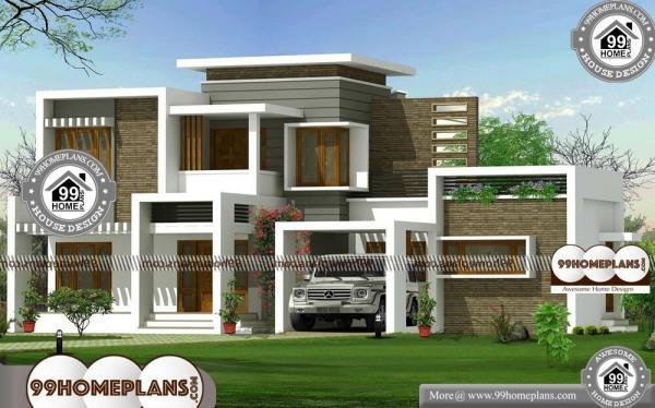 Flat Roof House Designs with 2 Floor Ultra Modern Latest Home Plan Free