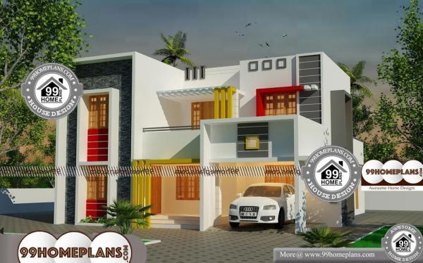 Ultra Modern Home Floor Plans with Double Floor Colorful Exterior Design