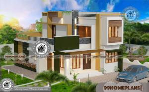 Beautiful Home Plans With Photos | 2 Story Flat Pattern House Designs