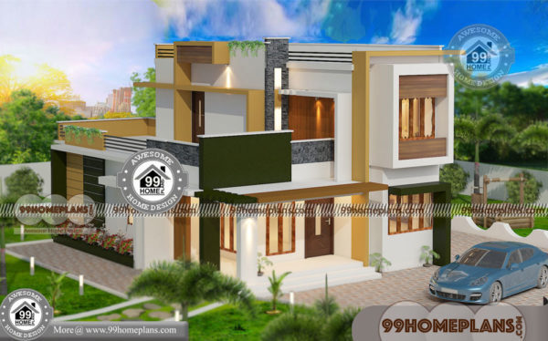 Beautiful Home Plans With Photos | 2 Story Flat Pattern House Designs