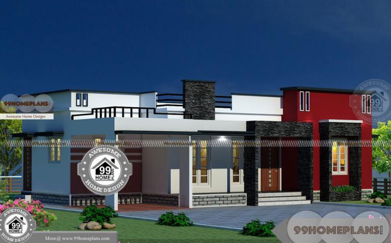 Best One Story House Plans with Box / Modern Arch Type Elevation Plans