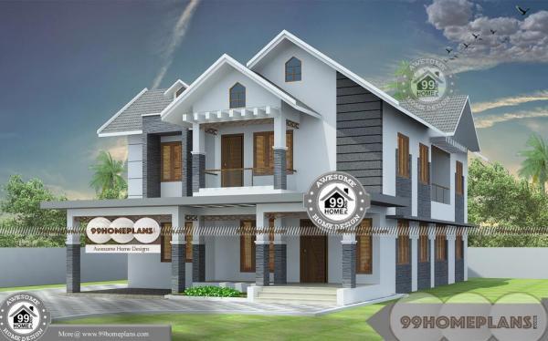 Contemporary House Blueprints with Less Expensive Modern 2 Floor Plan