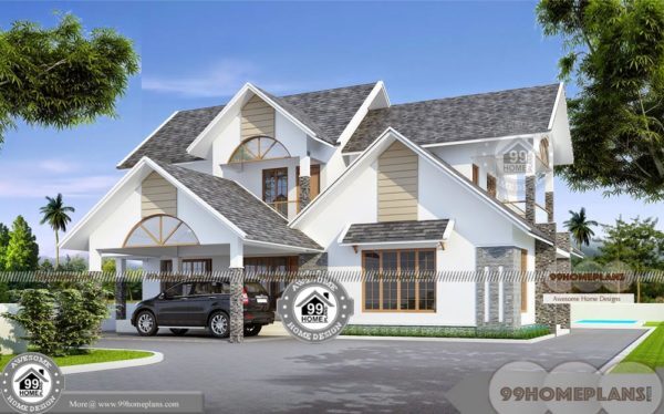 Double Story House Plans 5 Bedroom And Low Cost Residential Projects