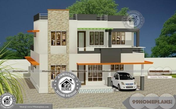 Two Floor Building Design with Narrow Lot Modern House Plan Collections