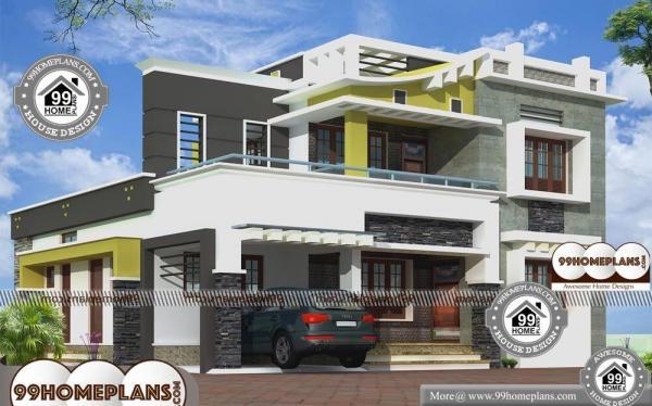 Box Type House With Rooftop Double Floor Modern Design Collections