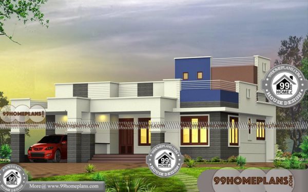 1 Story House Plans with Flat Roof Simple & Less Economic Design Ideas