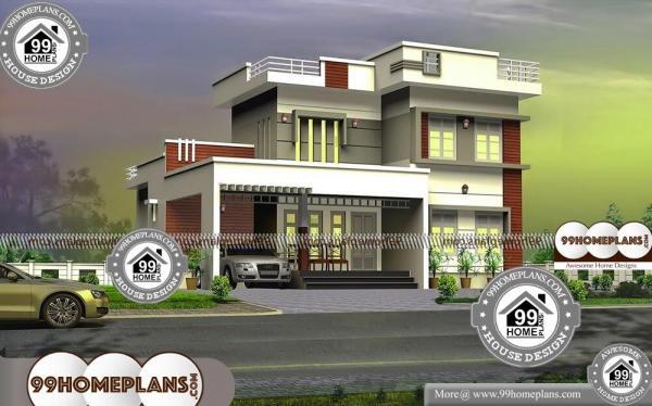 2 Storey 3 Bedroom House Plans with Flat Roof Simple Modern Homes