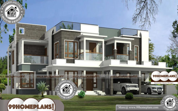 2 Storey Design with Flat Roof Contemporary Architectural Home Plans