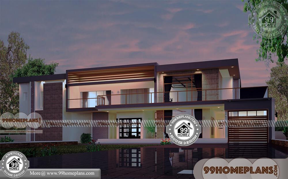 4 Bedroom Rectangular House Plans With 3D Elevations Cheap Designs