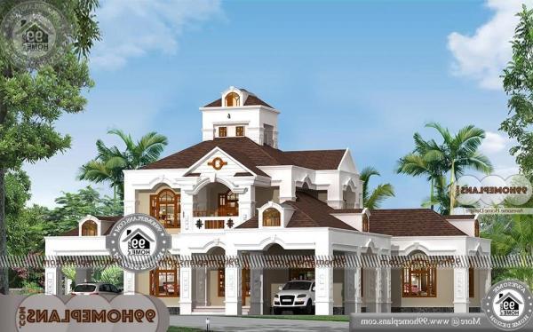 Bungalow Designs Indian Style with Two Storey 5 Bedroom Modern Plans