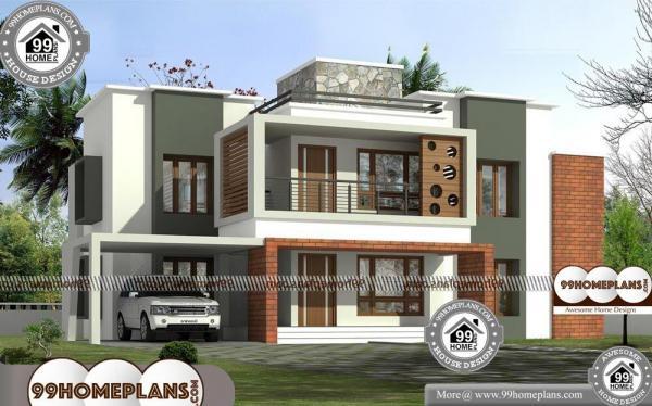 House Design 2 Storey Flat Roof Contemporary Style | 600+ Modern Plans