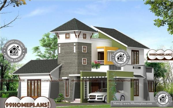 Kerala House Photos | Contemporary Home Floor Plans | 2 Story Designs