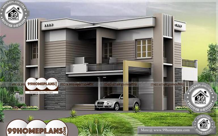 Modern Home Plans With Photos | Double Story Flat Roof Plan Collections