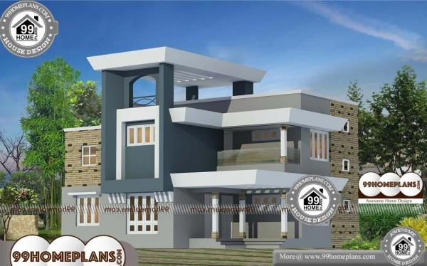 Modern Indian Home Design Front View with Double Story New Collections