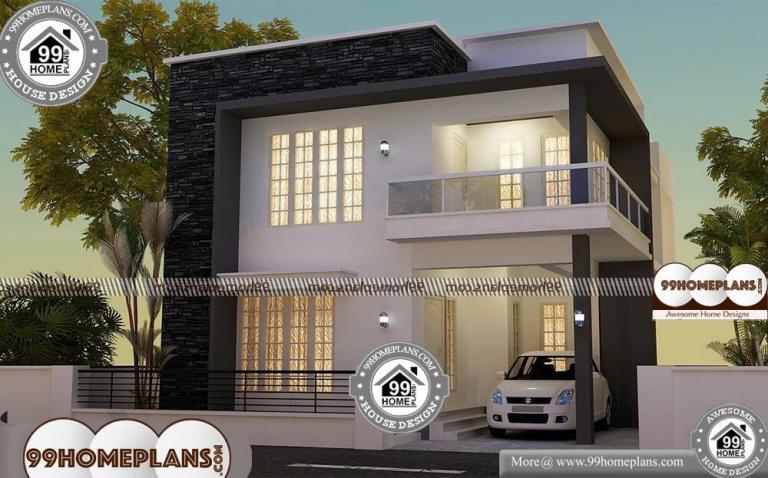 Square House Floor Plans with 3D Elevations | Low Cost Modern Designs