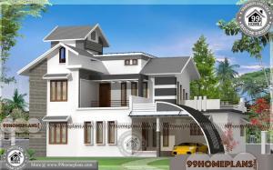 House Front Design with 3D Elevations | Two Floor Contemporary Plans