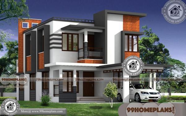 House Site Plan with 3D Elevations | Double Story Flat Roof Modern Image