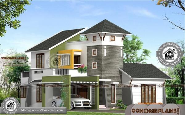 Kerala House Photos | Contemporary Home Floor Plans | 2 Story Designs