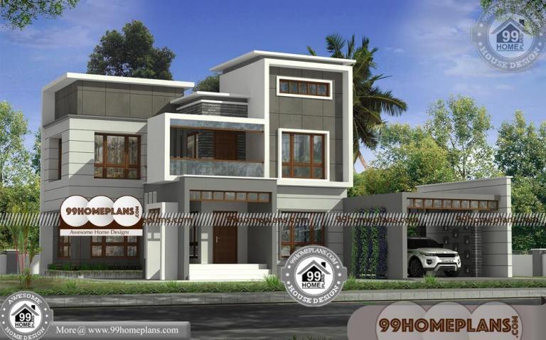 Modern House Plans In Kerala | Two Story Flat Roof Contemporary Design