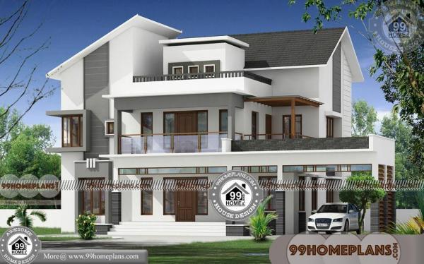Plan For 4 Bedroom House With Double Story Indian Style Flat Roof Plans