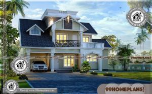 Small 2 Story House Plans | Traditional European Style Home Design Idea