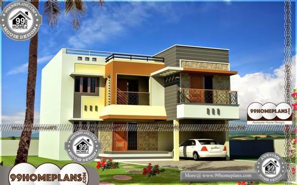 Duplex Front Elevation | Best 65+ Small Two Story House Design Plans