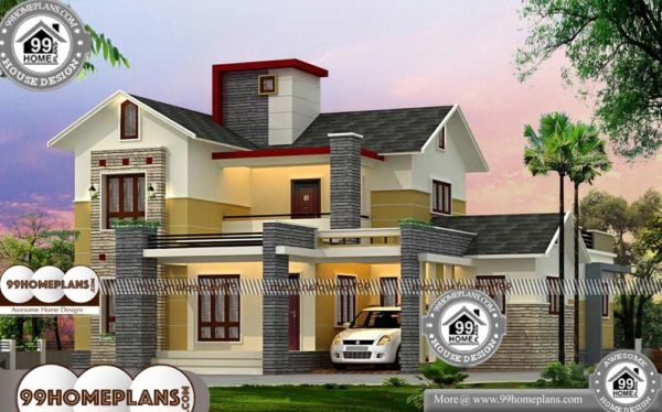 Front Elevation Plan Of House | Double Storey House & Home Floor Plans