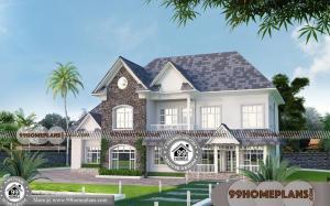 Kerala House Plans with Courtyard & 100+ Small Two Story Floor Plans