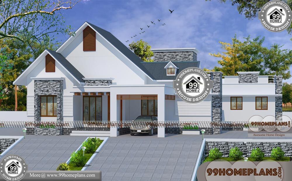 Single House Design With One Story House Plans For Narrow Lots Area