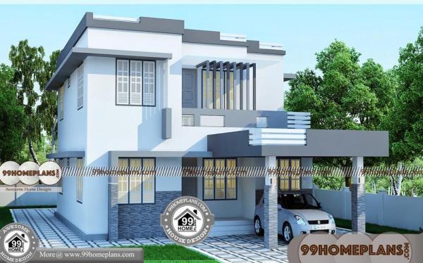 Two Storey Narrow Lot House Plans | 50+ Modern Style House Designs